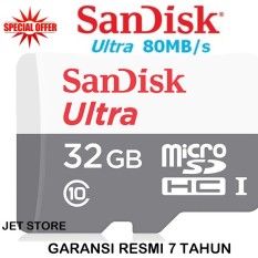 Sandisk Ultra MicroSDHC - 32 GB 80MB/S - Putih..