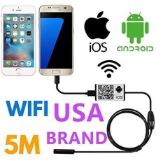Sansido Endoscope Kamera WIFI Endoskopi Borescope Kamera 2.0 Juta Piksel HD 7 Mm 6 LED Anti-Air Ular Kamera dengan Rana untuk IOS Android iPhone 7/7 Plus/6/6 S, iPad Pro, Samsung (Endoscope-5M)-Internasional