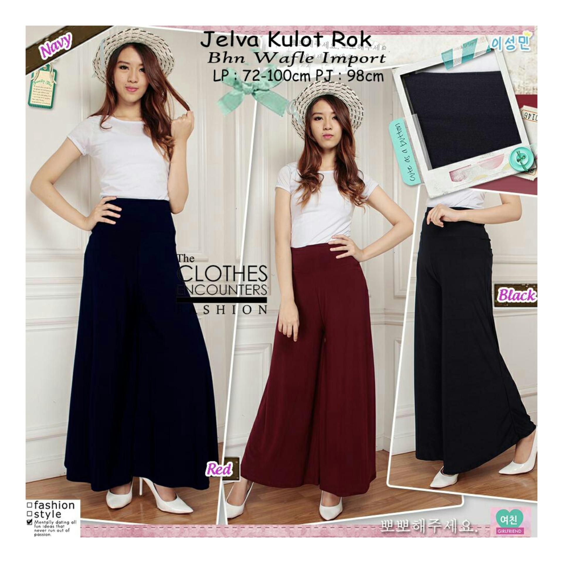 Sb Collection Celana Kulot Rok Jelva Jumbo Long Pant-Hitam | Lazada Indonesia