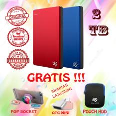 Seagate Backup Plus Slim 2TB - HDD - HD - Hardisk External 2.5 - Biru - Gratis Otg Mini + Pop Socket + Pouch