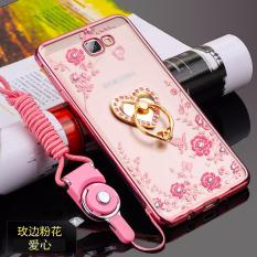 Taman rahasia belakang TPU penutup Case Untuk Samsung Galaxy On7 2016 Samsung Galaxy J7 Perdana (cinta mawar Emas) - International
