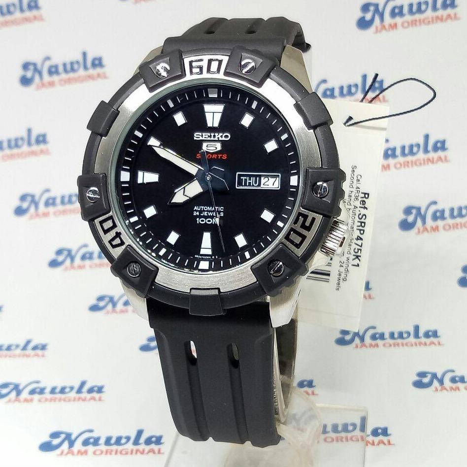 Seiko 5 Sports SRP475K1 Automatic Black Rubber