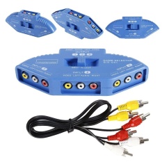 Selector 3 Port Video Game Switch Kabel Adapter untuk TV/DVD/Proyektor/VCD-Intl