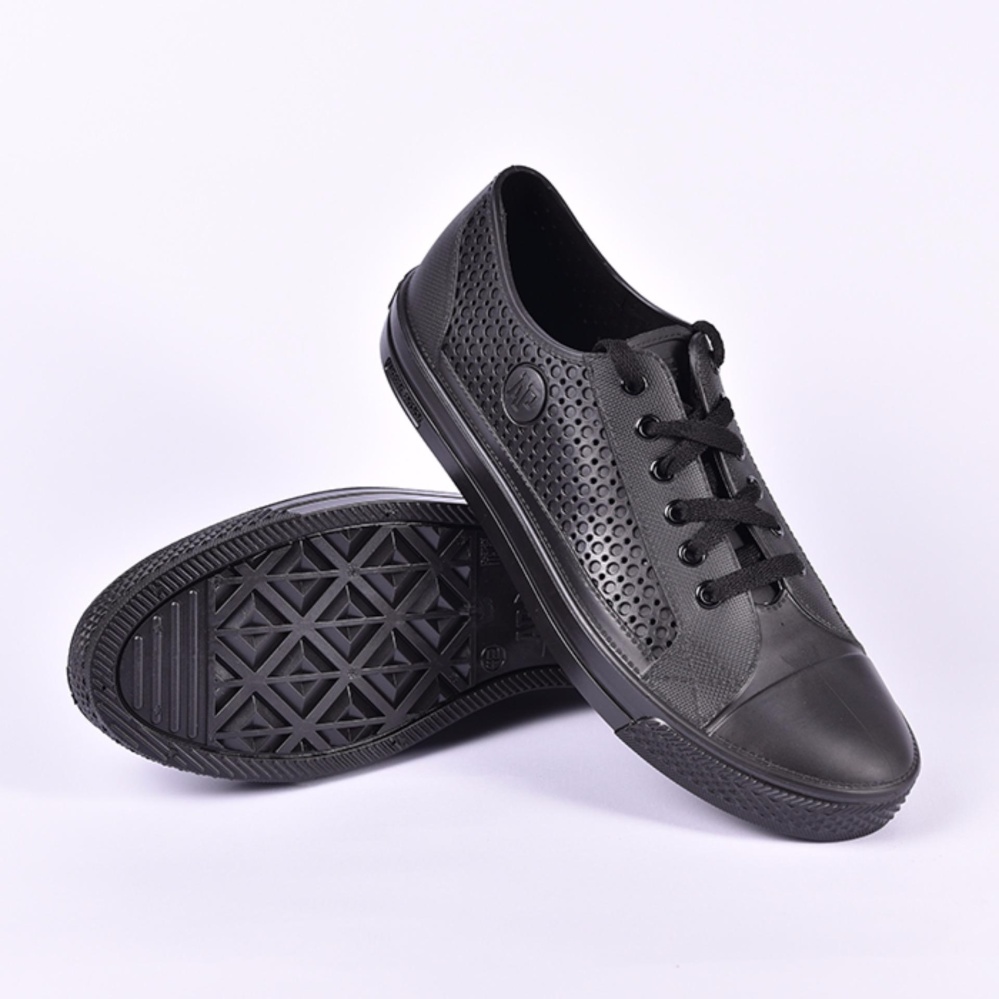 Sepatu ApStar AP Star By Ap Boots Karet PVC Casual Sepatu Sneakers kets Sekolah touring trail cross WATERPROOF full Black