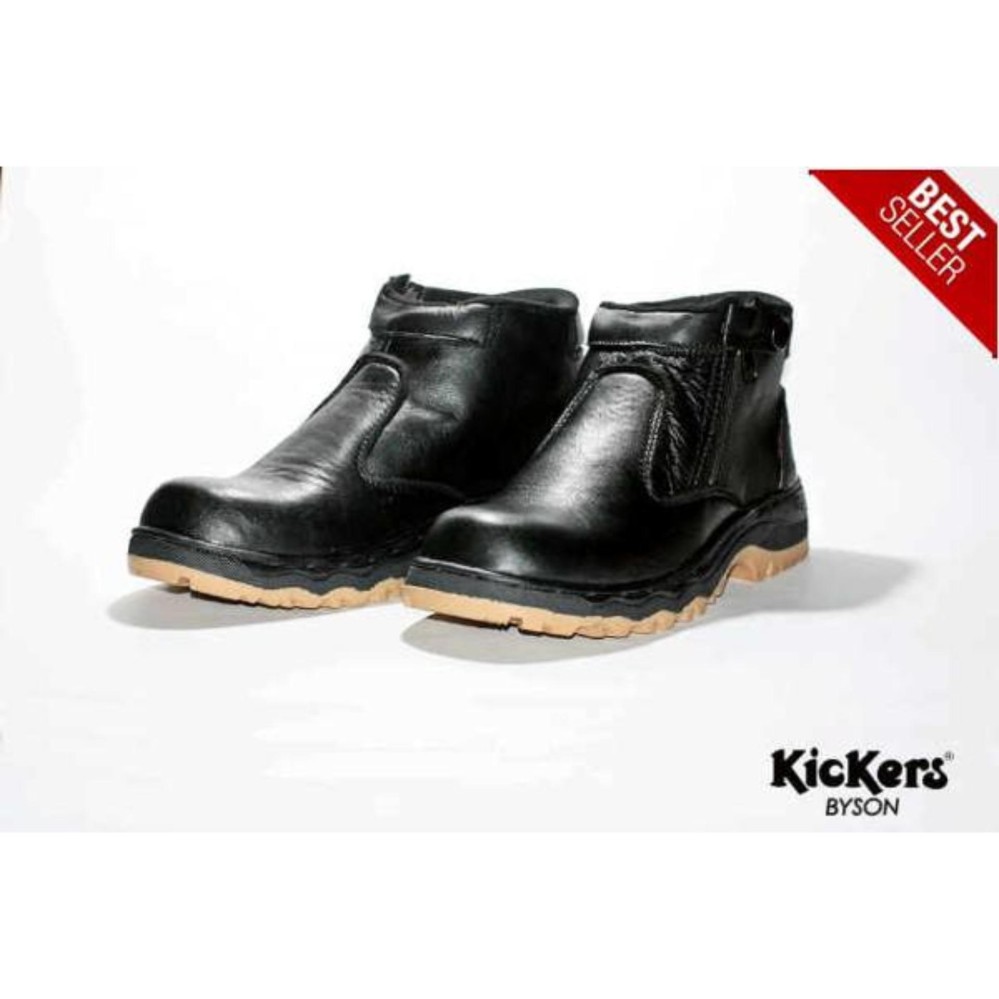 SEPATU BOOT PRIA KICKERS HITAM KULIT SAPI ASLI PALING MURAH !!