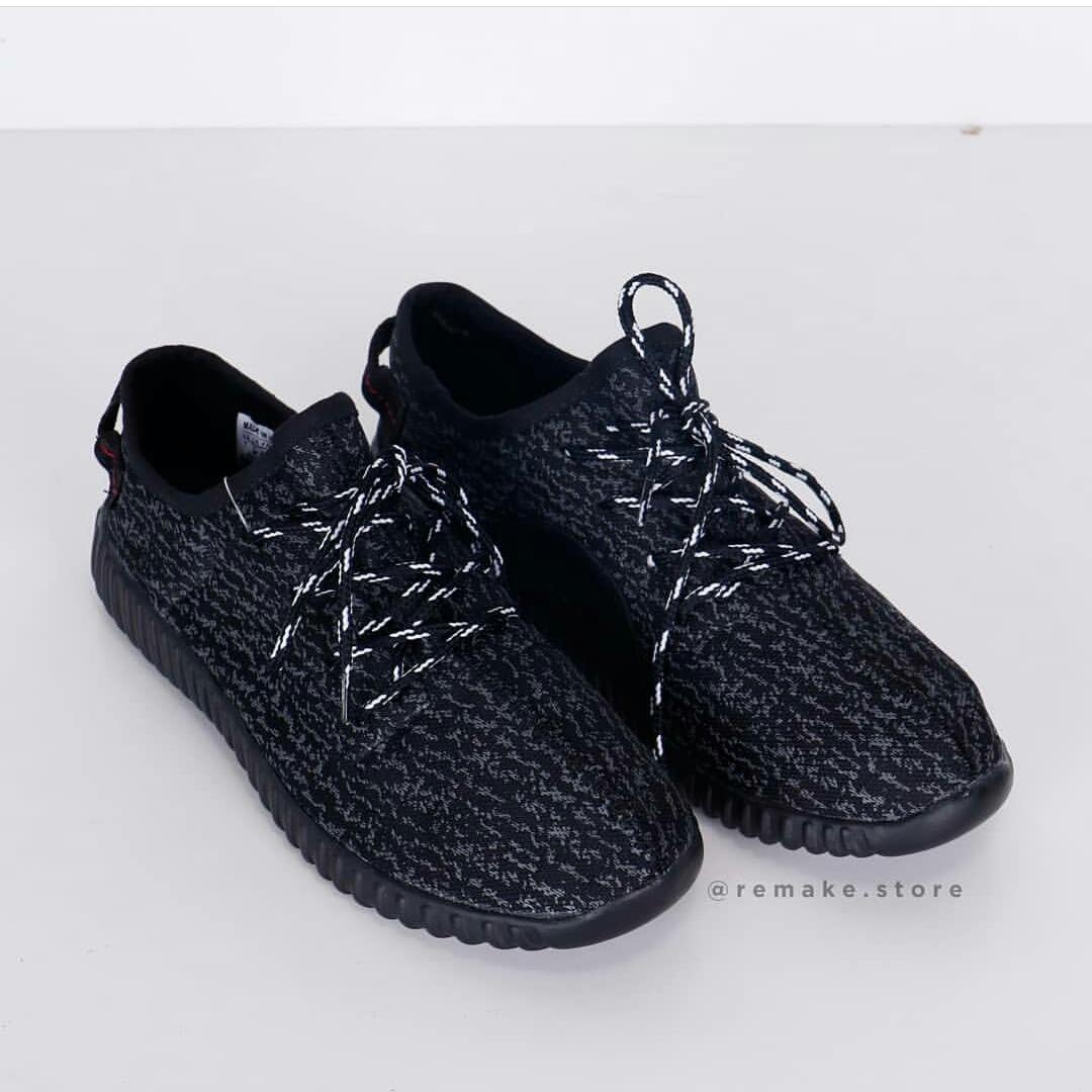 sepatu kets pria / wanita / sepatu casual yzy rajut hitam motif