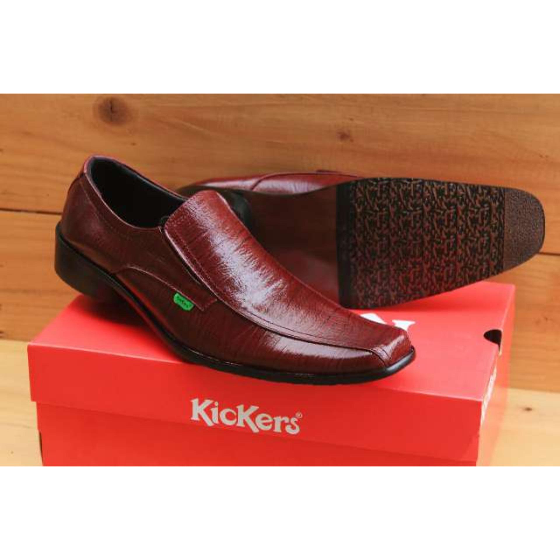 Sepatu Pantofel Pria Kulit Asli Kickers Formal Kerja Kantoran Slop Casual
