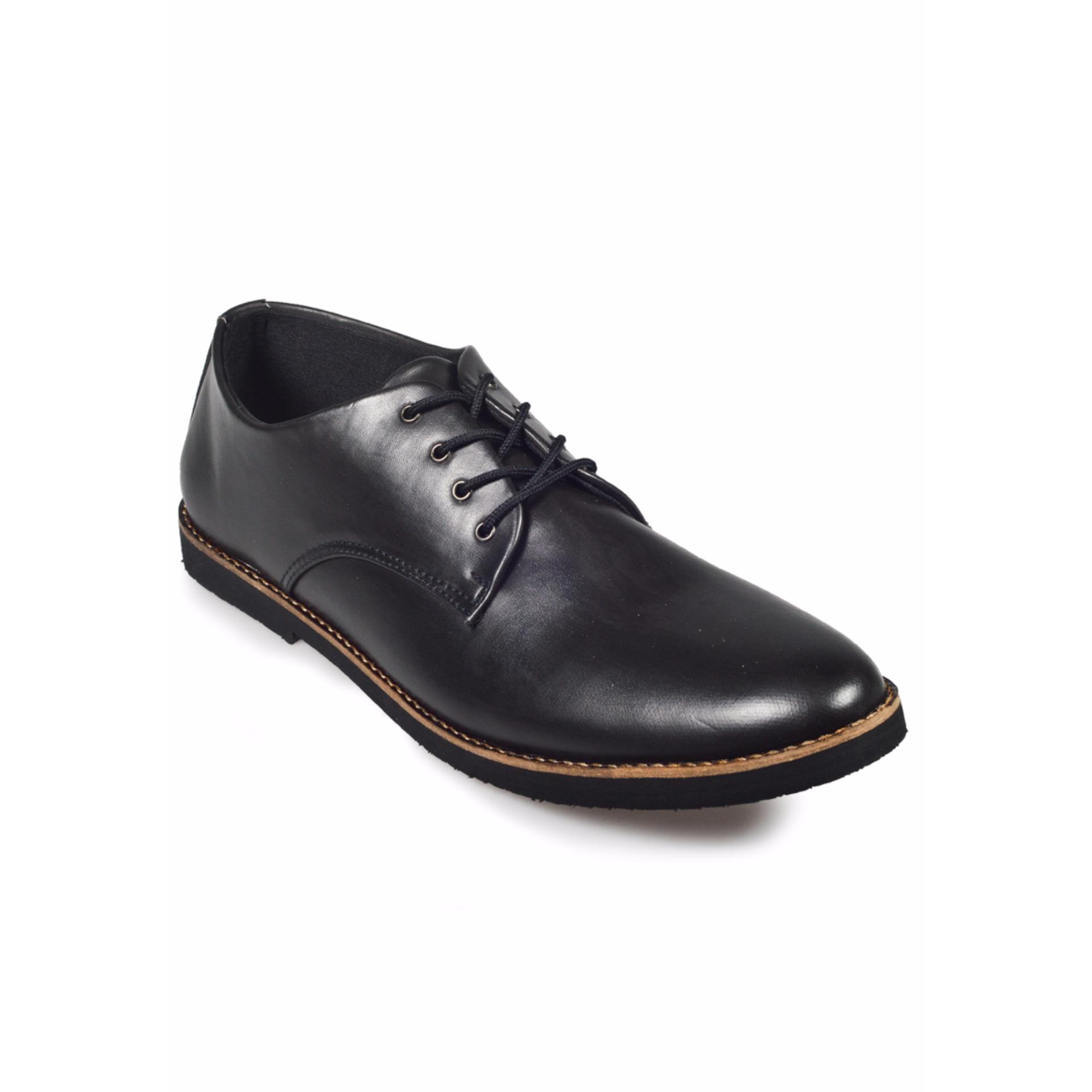 Sepatu Kerja Formal/Pantofel Kulit Pria Branded Giant Flames Fuerte Black