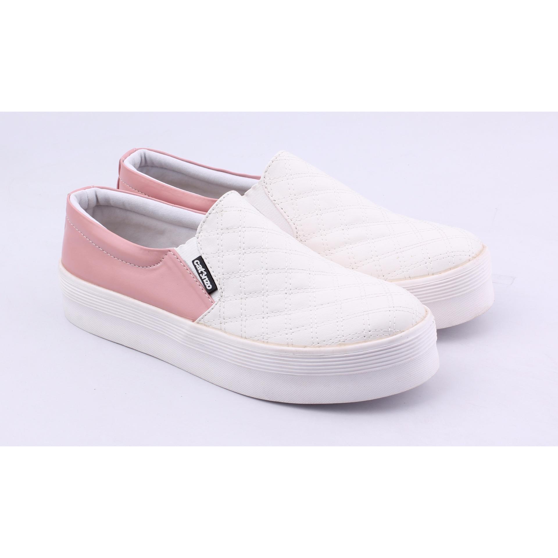 Sepatu Sneakers Kets Wanita Catenzo DH 060 - White Pink