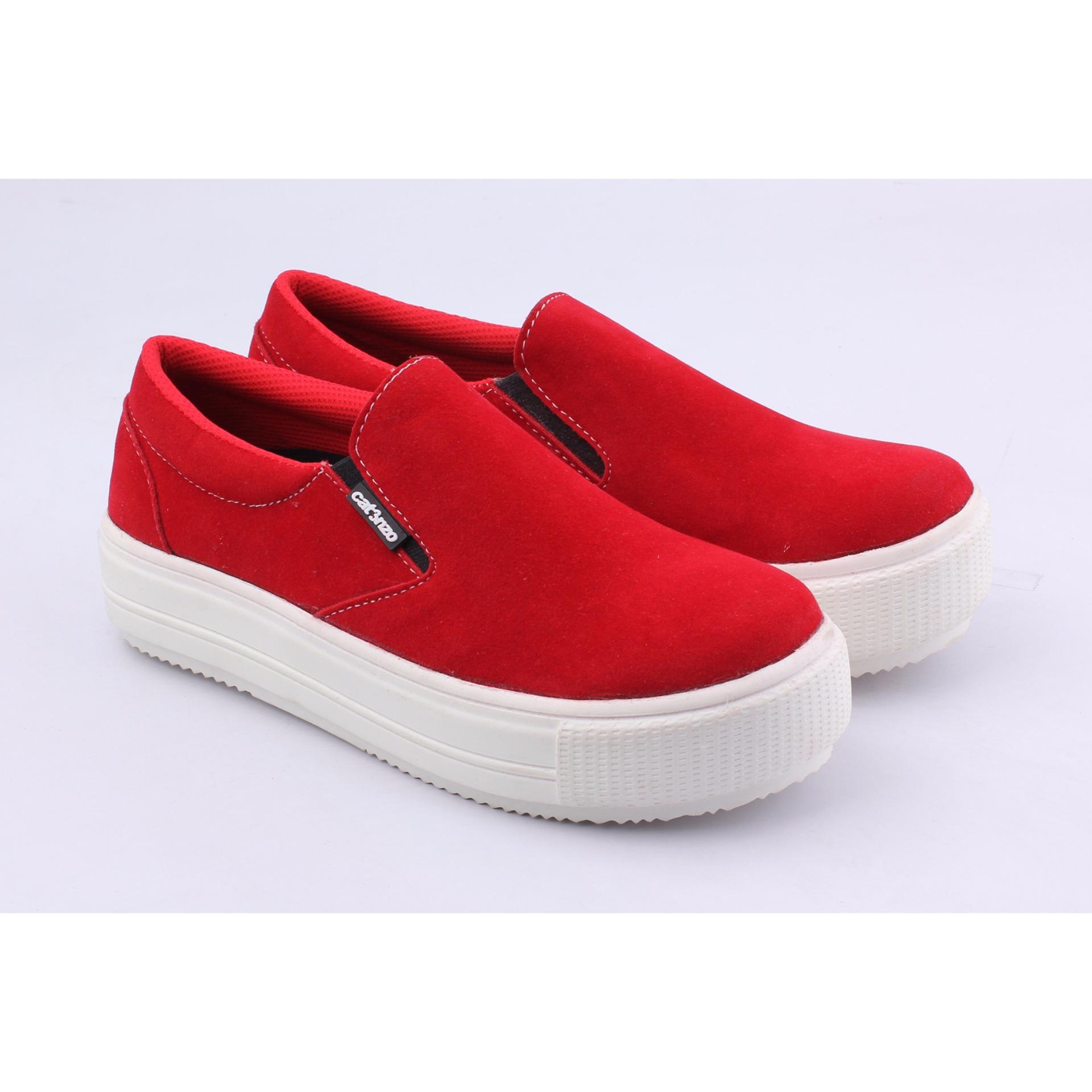 Catenzo Jual Sepatu Boots Casual Wanita Ye 090 Bahan Synthetic Warna Sepatu Sneakers Kets Wanita Catenzo MR 764 Merah Sintetis