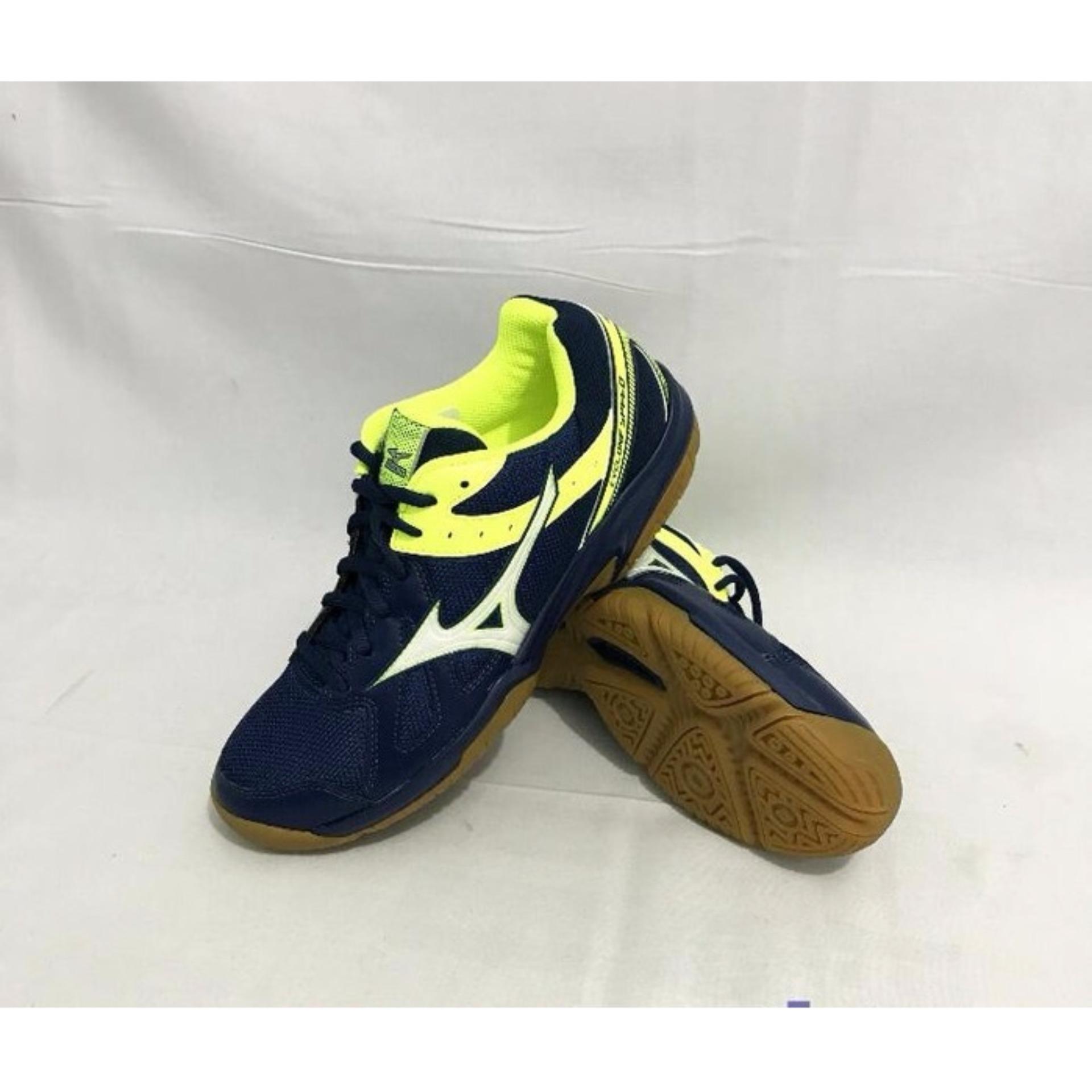 Sepatu voli Mizuno Cyclone Speed - Blue Depths White Safety Yellow
