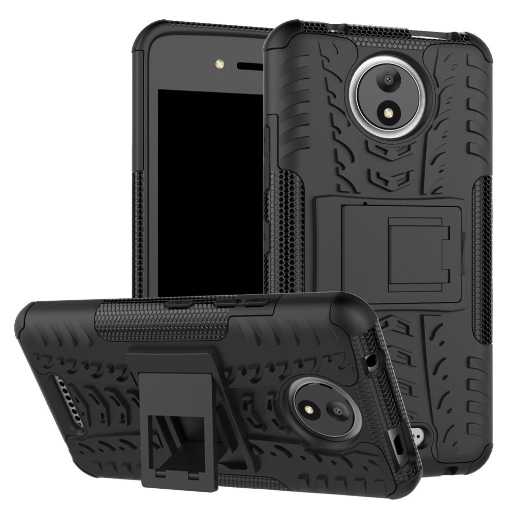 Sepeda/dinonaktifkan Mobil Ban Pola 2-In-1 TPU + PC Hibrida Mobile Menutupi Belakang With Kickstand For Motorola MOTO C -hitam