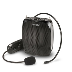 SHIDU 10 Watt UHF Wireless Suara Amplifier dengan Nyaman Headset Pinggang Leher Band dan Belt Klip untuk Guru, tour Panduan, Pelatihan, meeting Support Rekaman TF CardᆪᆲMP3 Format Audio dan U disk-Hitam oleh WWang Toko