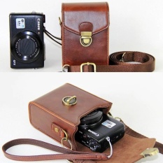 Shock proof Strap Shoulder bags Camera case For Olympus SH-2Samsung NX mini WB800F WB850F WB35F PU Leather cover(Coffee) - intl