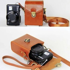 Shock Proof Tali Tas Bahu Kamera untuk OlympusSH-2SamsungNX Mini WB800F WB850F WB35F Pu Penutup Berbahan Kulit (Coklat)-Intl