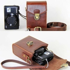 Shock Proof Strap Shoulder Bags Camera Case untuk OlympusSH-2SamsungNX Mini WB800F WB850F WB35F PU Leather Cover (Kopi) -Intl