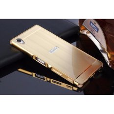 Shockproof Bingkai Aluminium dan PC Panel Belakang Cover Case untuk Sony Xperia X Performance (Emas)-Intl