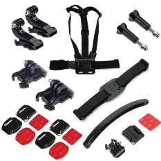 MENEMBAK Outdoor Biasa Sport Aksesori Bundle Kit dengan ChestStrap Mount dengan Helm Aksesori untuk Hero & SJ-CAM Yi Sport Kamera