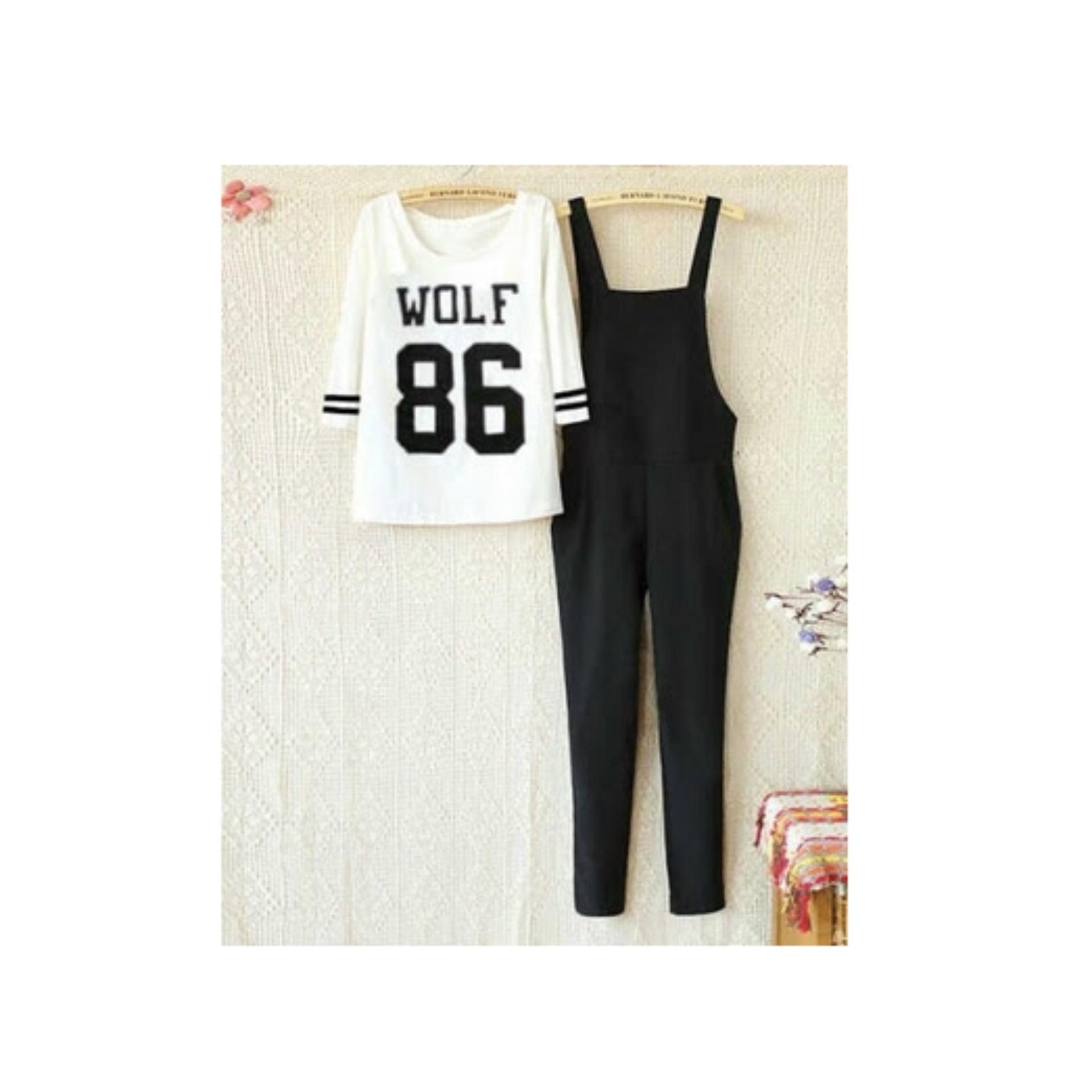 Shoppaholic Shop Jumpsuit Wanita Wolf + Free Inner / Jamsuit Wanita / Jamsuit / Setelan Wanita / Celana Panjang Wanita / Baju Setelan /Baju Kodok