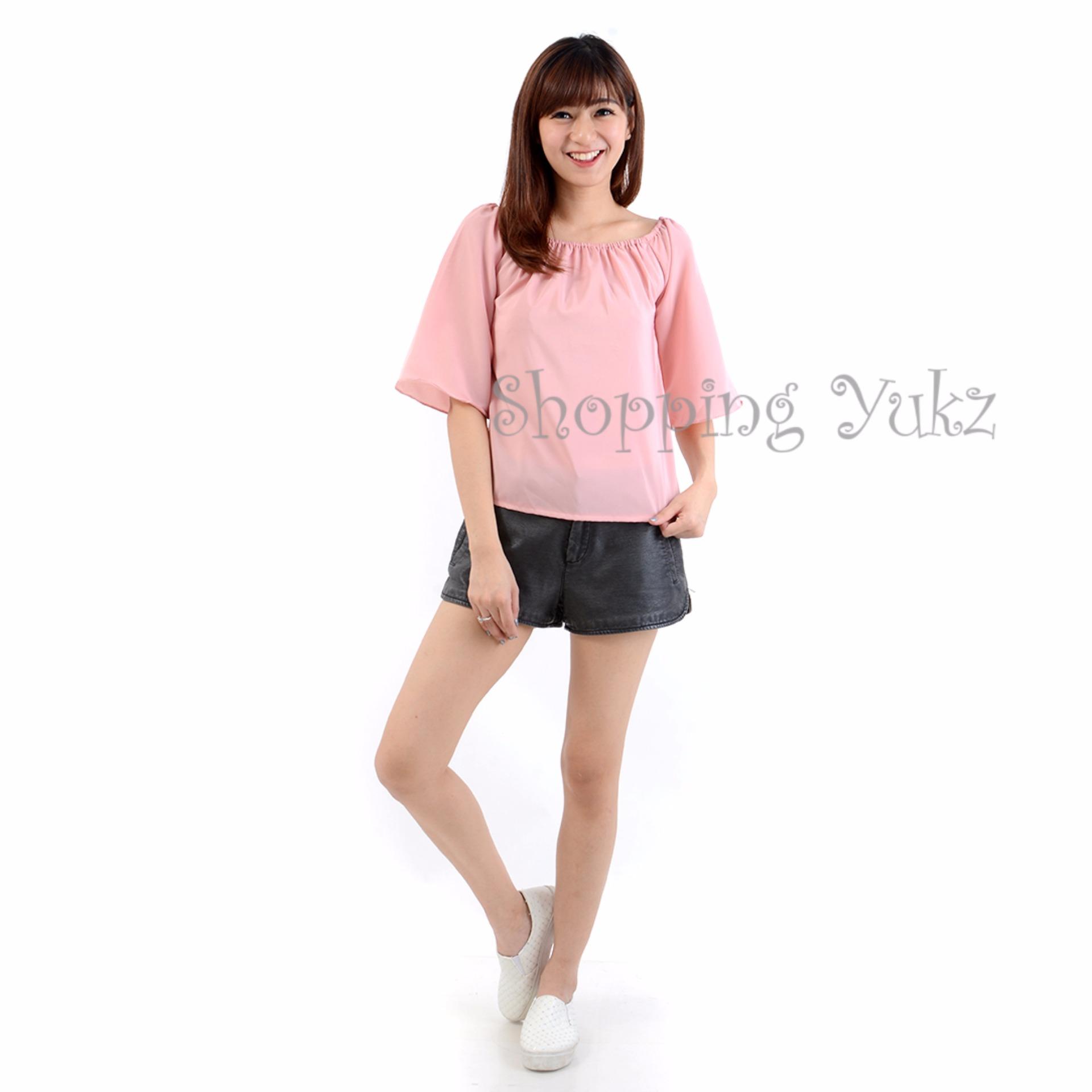 Shopping Yukz Atasan Baju Sabrina Polos Wanita MIRANDA - SALEM / Baju Sabrina Wanita / Baju Sepundak Wanita / Atasan Sabrina Polos / Atasan Sabrina Cewek / Baju Sabrina Remaja / Pakaian Wanita Murah / Sabrina Murah
