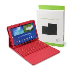 Silicone Bluetooth Keyboard Synthetic Leather Case PENUTUP untuk Samsung GALAXY Catatan 10.1 2014 Edisi Tablet SM-P600 SM-P601. Merah-Intl