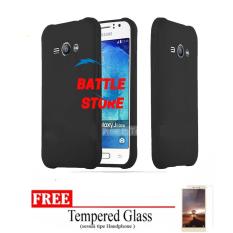 Silicone Soft Case Baby Skin For Samsung Galaxy J1 Ace ( J111f ) Case Luxury Matte Cover For Samsung Galaxy J1 Ace ( J111f ) + Free Tempered Glass - Black