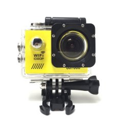 SJ7000 Wifi Tahan Air Olahraga Action Camera 1080 P Full HD H.264 60 Inci LCD 170 Gelar Wide Angle Lens, Outdoor Wifi Tahan Air Kamera Mobil DVR Perekam Layar dengan Aksesori Kit (Kuning)-Intl