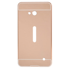 Logam Geser Bingkai Plastik Case Shell untuk Microsoft Lumia 640 Dual SIM/640 LTE Dual (Mawar Emas)