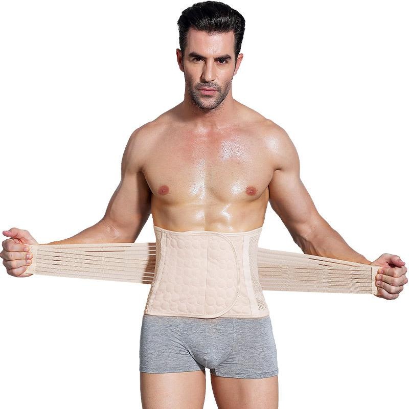 Slimming Belt Belly Men Body Shaper Korset Perut Perut Pelangsing Shapewear Pinggang Trainer Cincher Slim Girdle-warna Kulit