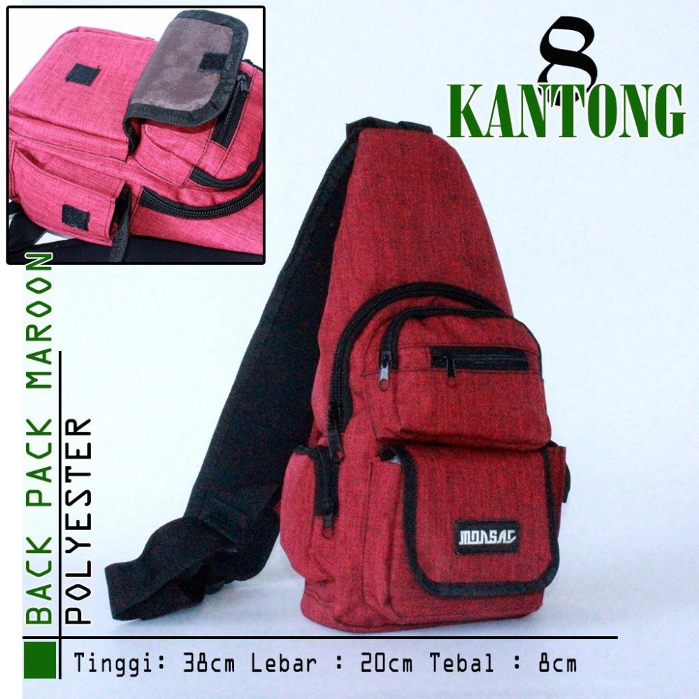 Sling Bag Pria Murah MONSAC / Sling Bag Korean Style / Tas Selempang Pria / Tas Slempang Cowok