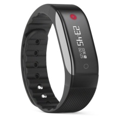 SMA BAND Bluetooth Smart Wristband Heart Rate Monitor FitnessWaterproof Bracelet Watch SmartBand for iOS Android vs mi band2-(Black)
