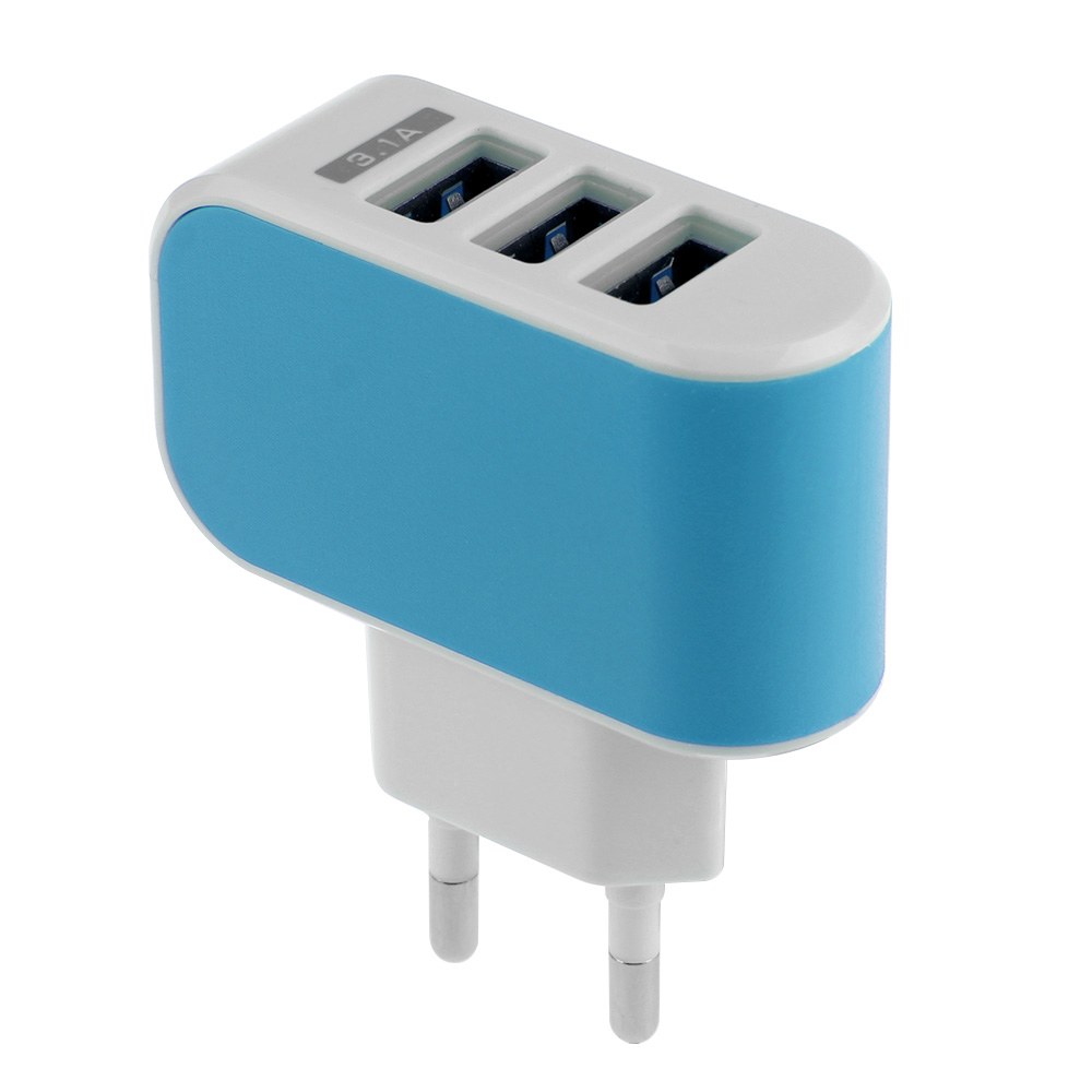 Smart Adaptor Charger 3 PORT USB - Biru