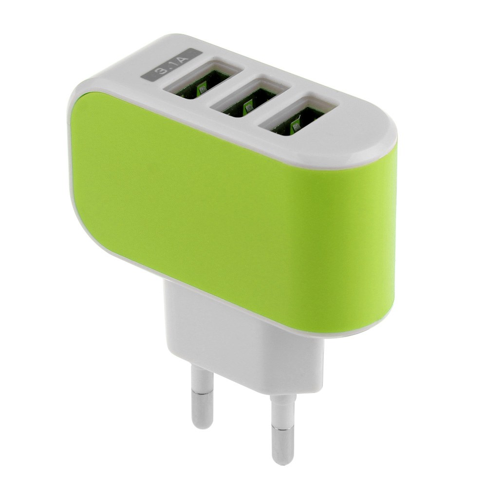 Smart Adaptor Charger 3 PORT USB - Hijau