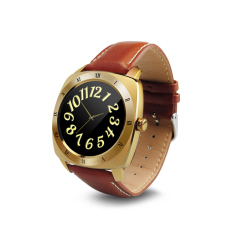 Smart Watch DM88 Bluetooth Monitor Detak Jantung Smartwatches Romote Kamera Menyentuh Layar Kulit Watch untuk IOS Android Ponsel Emas
