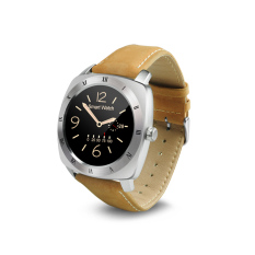Smart Watch DM88 Bluetooth Heart rate Monitor smartwatches Romote Camera Touch Screen Leather Watch for IOS Android Phones Silver