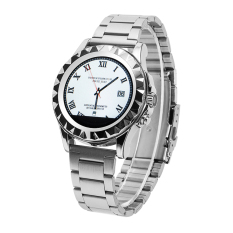 Smartwatch T2 Bluetooth Smart Watch Steel Jam Tangan untuk Iphone Samsung LG Android Smart Ponsel dengan Monitor Detak Jantung Watch-Metalband, Silver Dial Allwin-Internasional