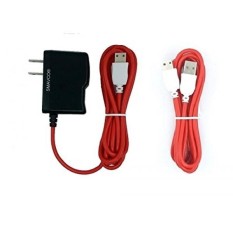 Smavco Bundle AC Ke DC Wall Travel Home Power Charger Adapter dan Dikepang Sinkronisasi Data Kabel USB untuk NABi Jr dan NABi XD Tablet, Kedua 6.5 Kaki (2 Meter) Panjang-Intl