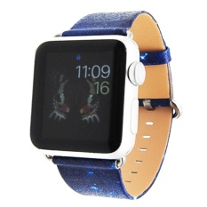 Sobuy 38mm Gelang Jam untuk Apple Watch, Kobwa Premium Vintage Kulit Wave Watches Wrist Band dengan Secure Metal Clasp Strap Penggantian untuk Apple Watch Series 1 Seri 2-Intl