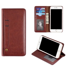 SOBUY IPhone Case, 2 In 1 Slot Kartu Holder Ganti Dompet Dompet dan Ultra Slim PU Kulit Flip IPhone Case dengan Kickstand Fungsi dan Magnetic Closure-Intl