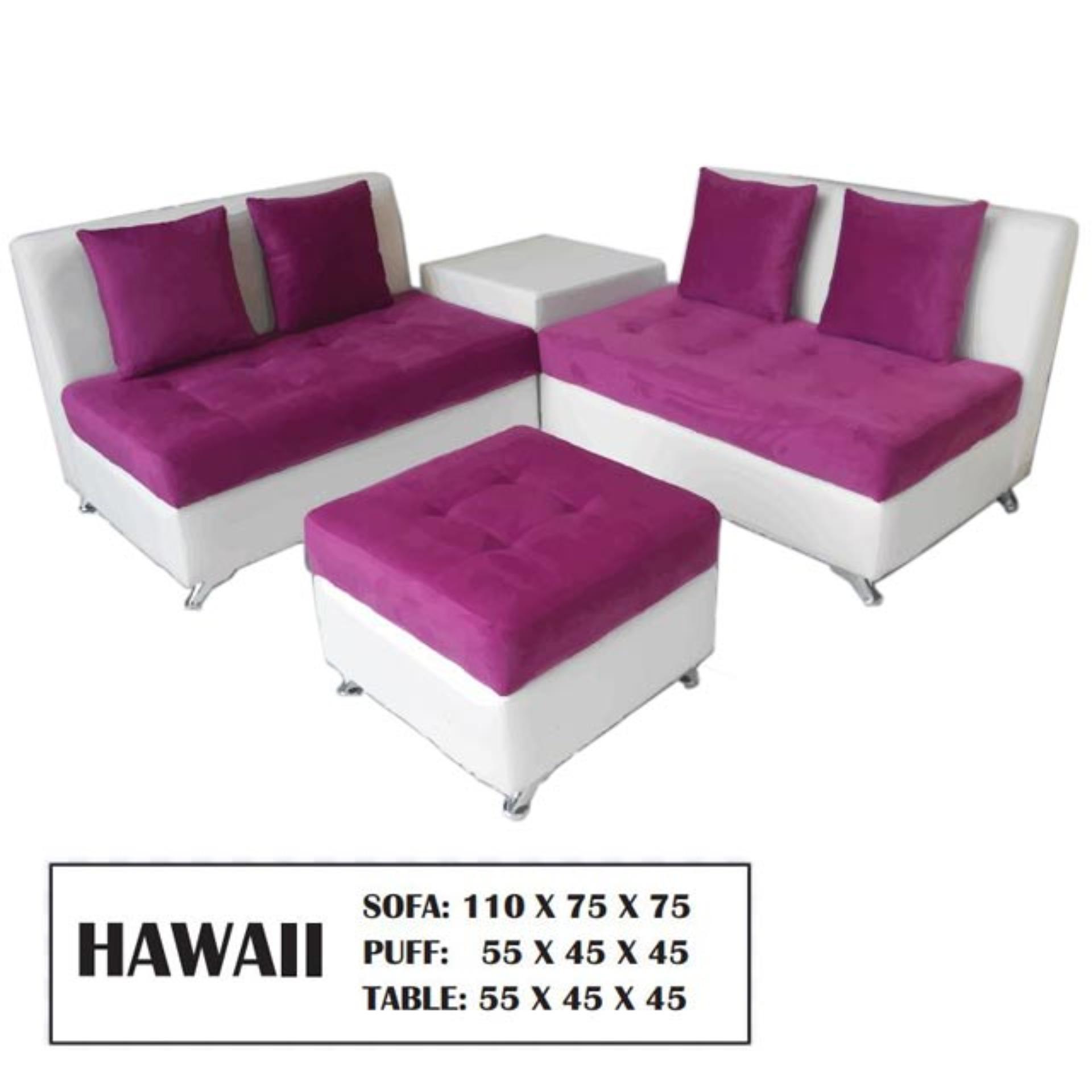 SOFA KEVIN HAWAII 2.2.PUFF + MEJA SUDUT