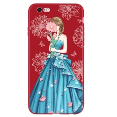 Silikon Lembut Telepon Tahan Banting Case untuk Apple iPhone 6 Plus 6 S PLUS Shell Pernikahan Merah China Gaun Lady Ponsel Penutup Belakang-Intl