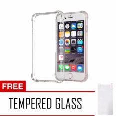 Softcase Anti Crack Anti Shock For iPhone 8 Aircase - Putih Transparant + Tempered Glass