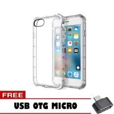 Softcase Anti Shock Anti Crack For Apple iPhone 4 Aircase - Putih Transparant + Free Usb Otg
