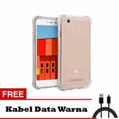 Softcase Anti Shock Anti Crack For Xiaomi Redmi 4X Jelly Aircase - Putih Transparant + Free Kabel Data