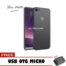 Softcase Black Matte Carbon Hp Vivo V7 Plus Silikon Babyskin + Free OTG Micro