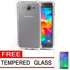 Softcase Silicon Anti Shock / Anti Crack Elegant Softcase  for Samsung Galaxy Grand Prime (G530) - White Clear + Free Tempered Glass