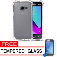 Softcase Silicon Anti Shock / Anti Crack Elegant Softcase for Samsung Galaxy V2 / Galaxy J1 Mini Prime - White Clear + Free Tempered Glass