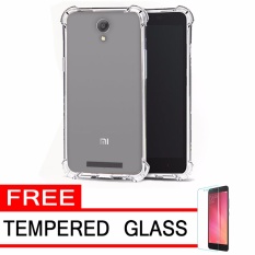 Softcase Silicon Anti Shock / Anti Crack Elegant Softcase for Xiaomi Redmi Note 2 - White Clear + Free Tempered Glass