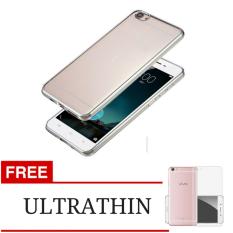 Softcase Ultrathin Silicon Shining List Chrome Jelly Case For Vivo V5 / Y67 - Silver + Gratis Ultrathin