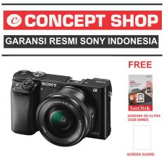 SONY ALPHA A6000 KAMERA DIGITAL MIRRORLESS - LENSA 16-50MM - 24.3MP- BLACK RESMI. A 6000